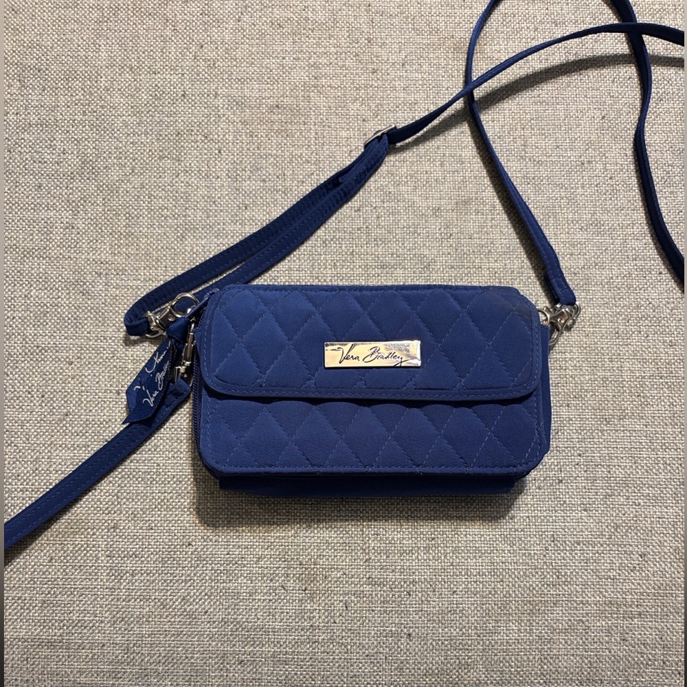 Vera Bradley Quilted Crossbody in Navy Blue